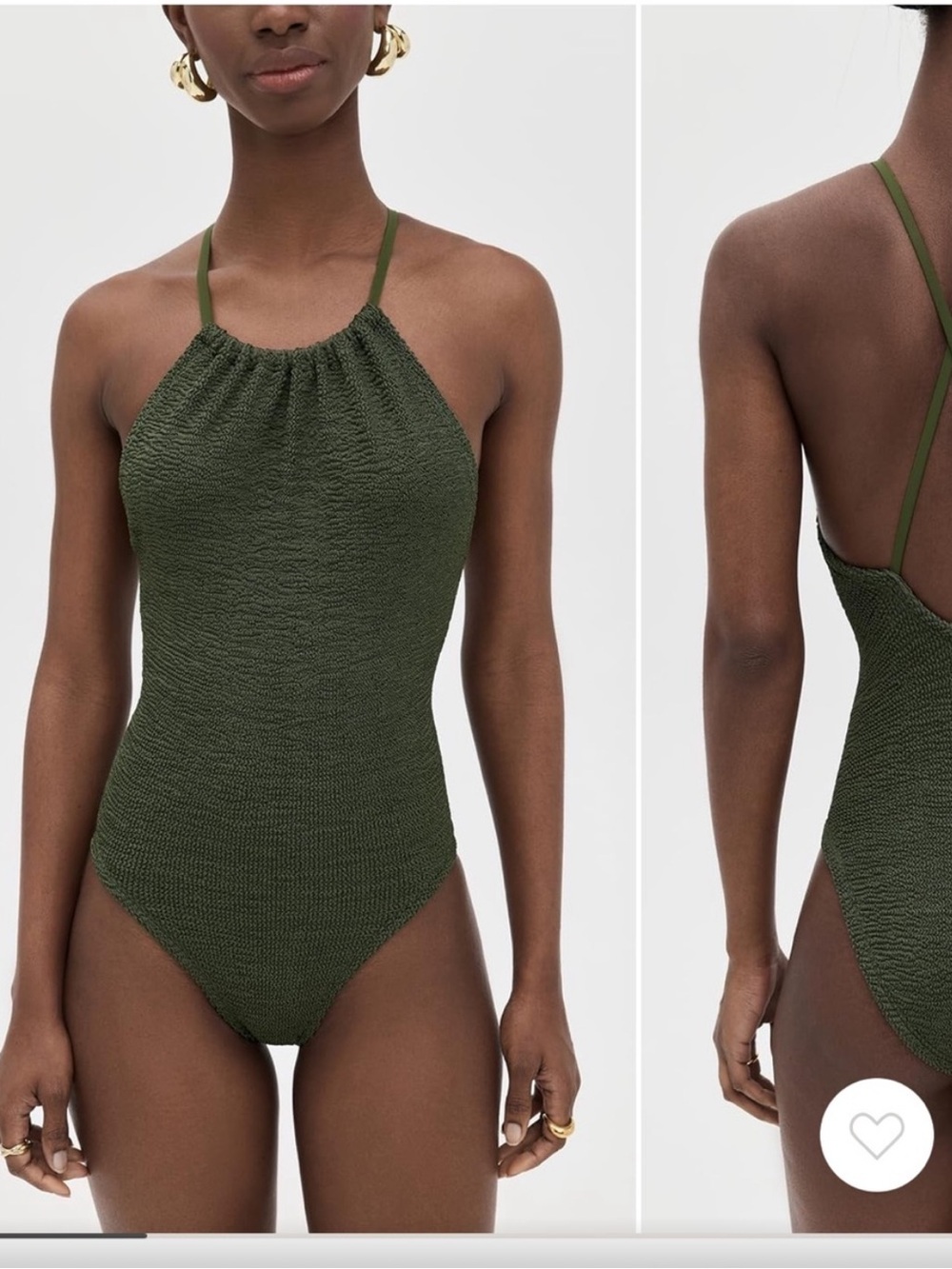 Hunza G Olive Portia One Piece Swimsuit